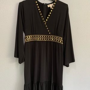 Michael Kors Black Dress with Gold Buttons